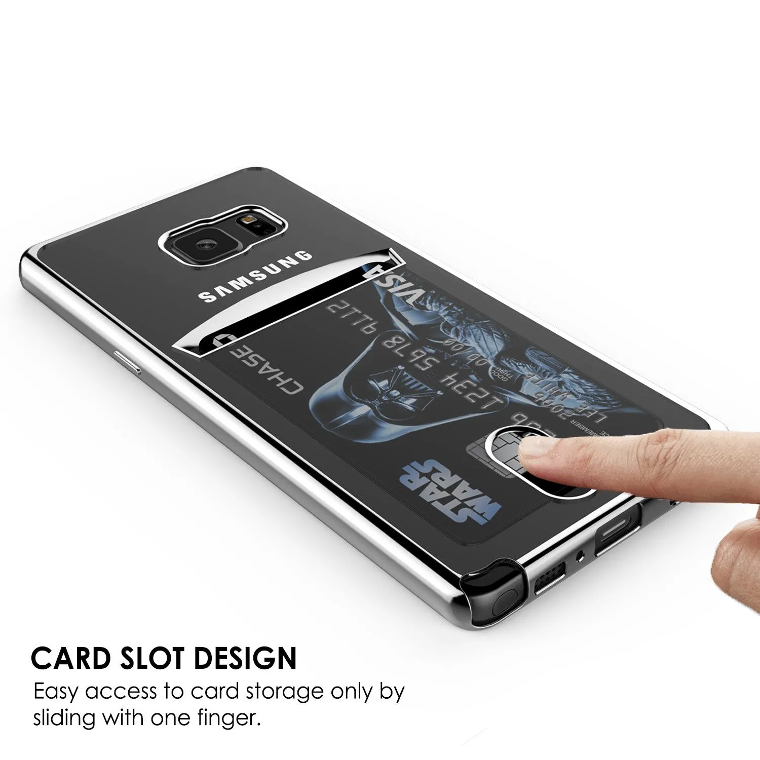 Galaxy Note 7 Case, PUNKCASE® LUCID Silver Series | Card Slot | SHIELD Screen Protector | Ultra fit