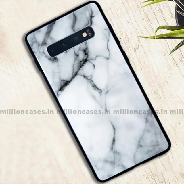 Galaxy S10 Plus Canvas Marble Texture Dazzle Gloss Case