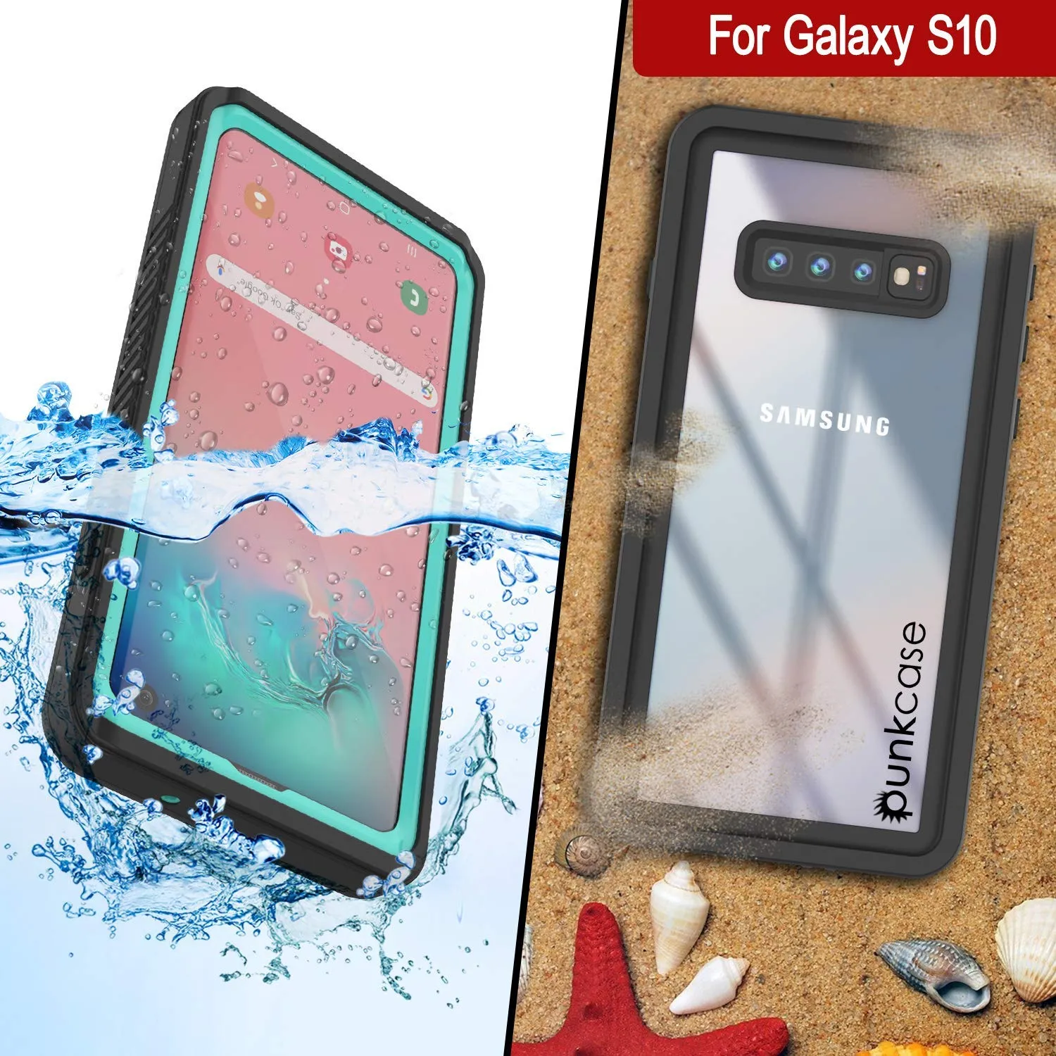 Galaxy S10 Water/Shock/Snowproof | Screen Protector Case [Teal]