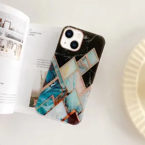 Geometric Marble Texture Electroplated Case