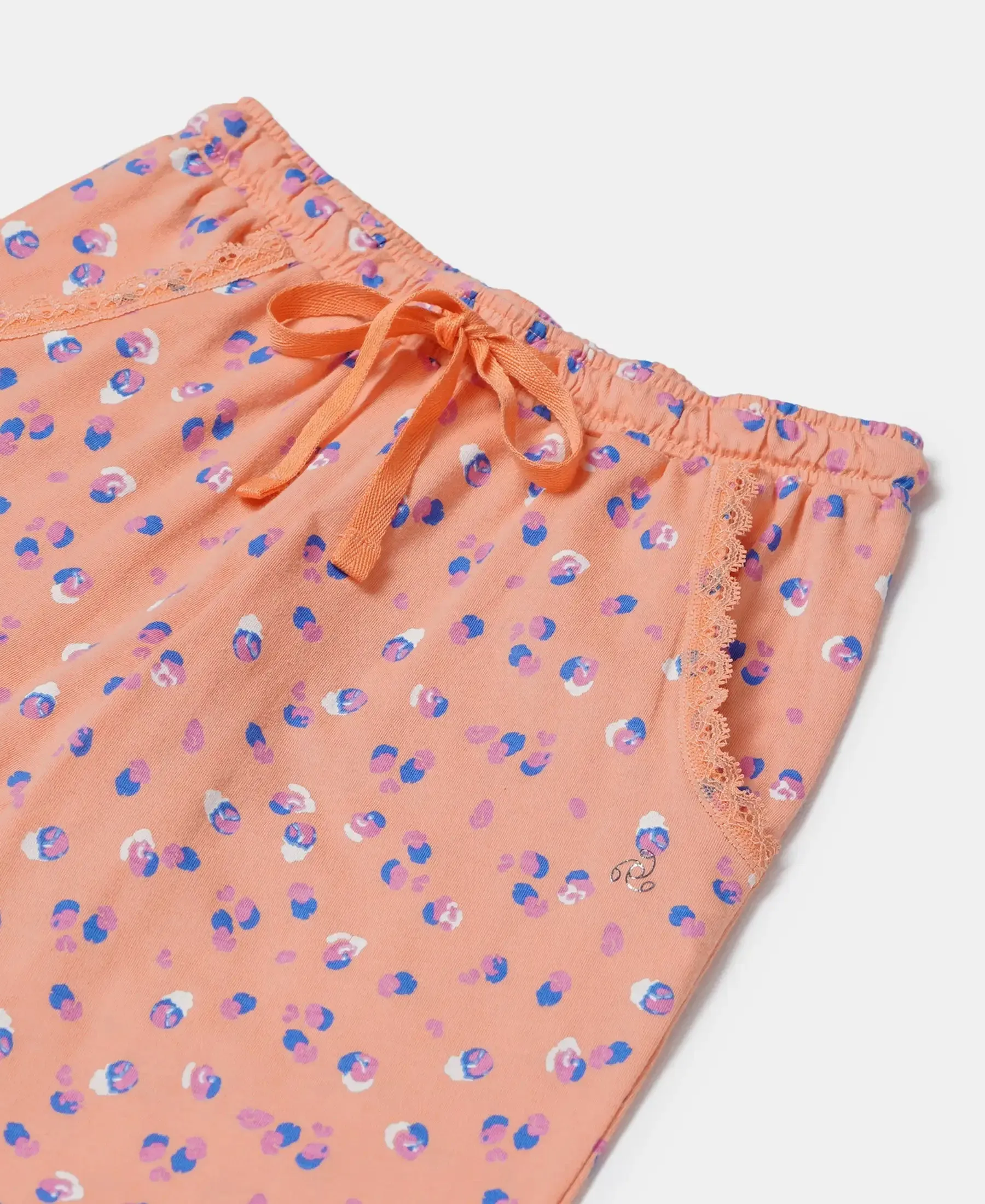 Girl's Super Combed Cotton Printed Pyjama - Coral Reef Printed