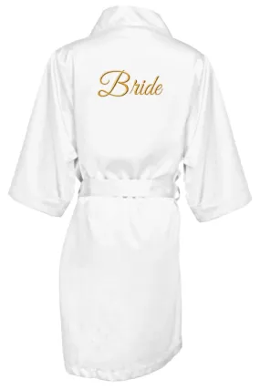 Gold Thread Embroidered Bride Satin Robe