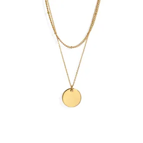 GOLDEN DISC DUAL NECKLACE