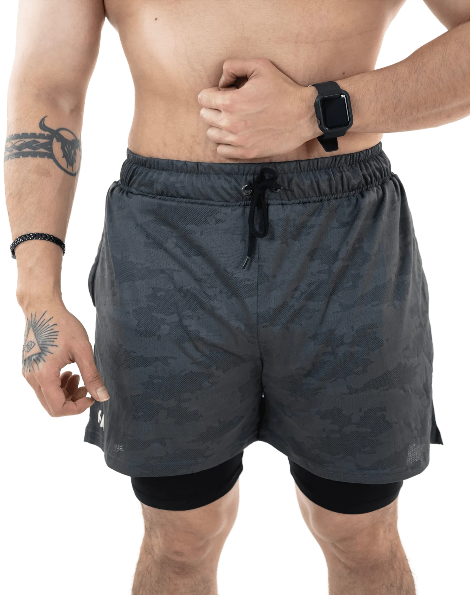 Grey 2Layer Performance Shorts