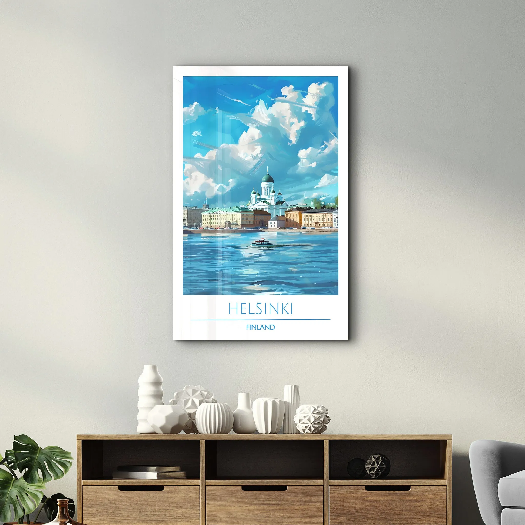 Helsinki Finland-Travel Posters | Glass Wall Art