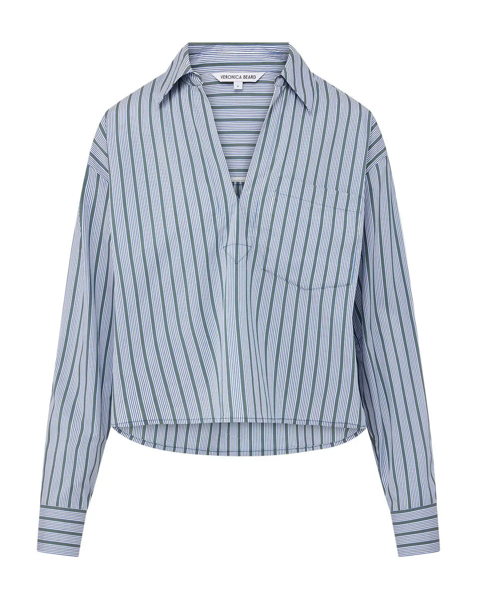 Khai Striped Poplin Top