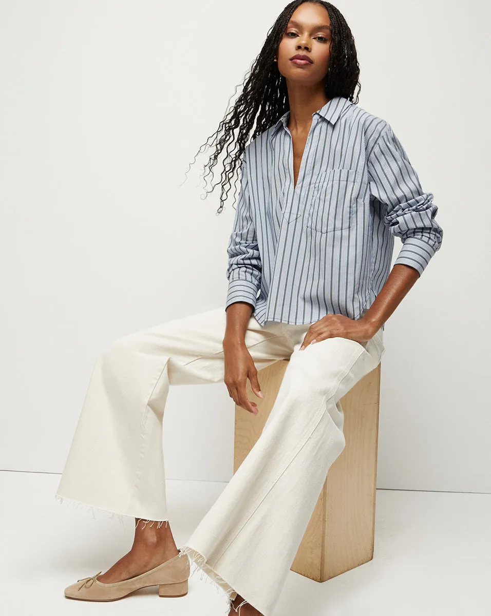 Khai Striped Poplin Top