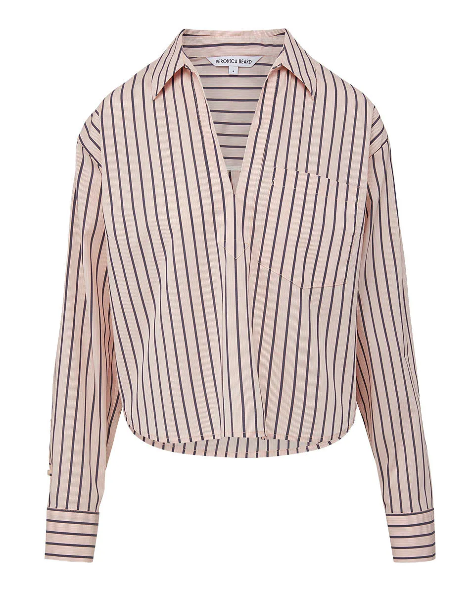 Khai Striped Poplin Top