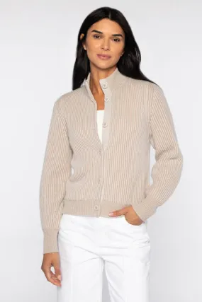 Kinross Cashmere Gathered Sleeve Cardigan