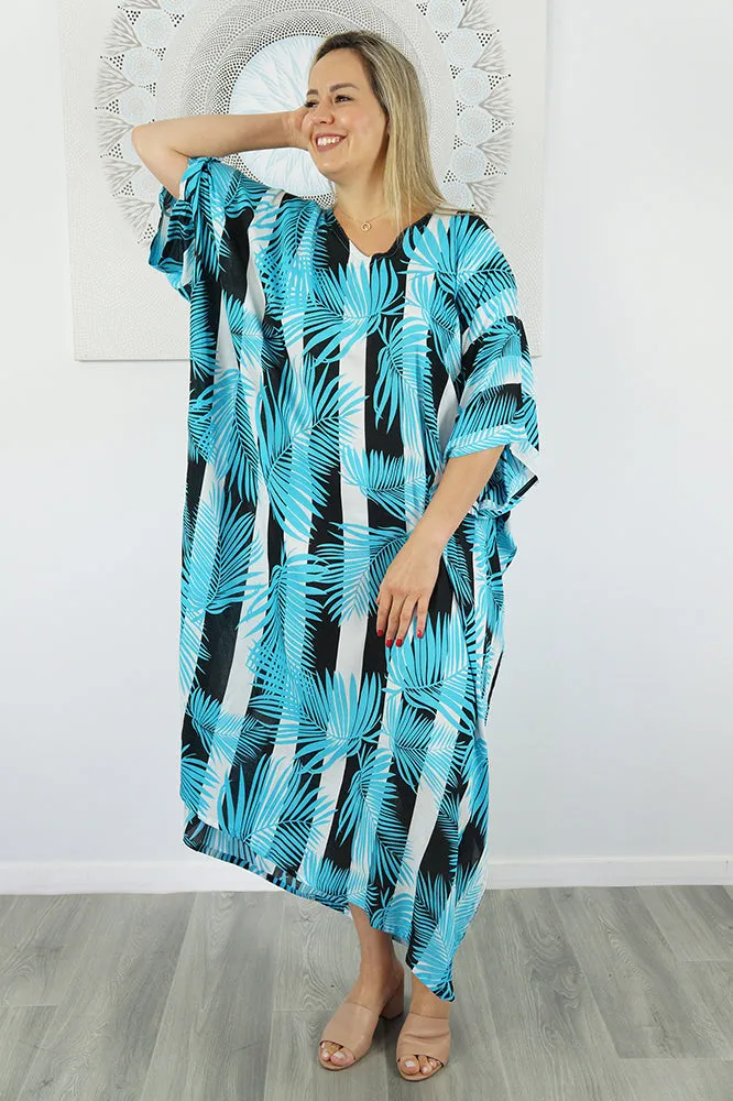 Long Kaftan "Leaf-Stripe"