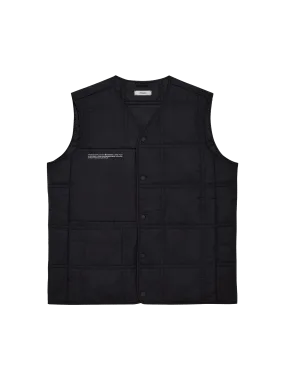 Mens Flower-Warmth Quilted Gilet—black