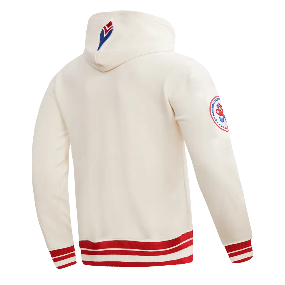 MLB ATLANTA BRAVES RETRO CLASSIC MEN'S PO HOODIE (EGGSHELL/RED)