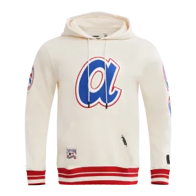 MLB ATLANTA BRAVES RETRO CLASSIC MEN'S PO HOODIE (EGGSHELL/RED)