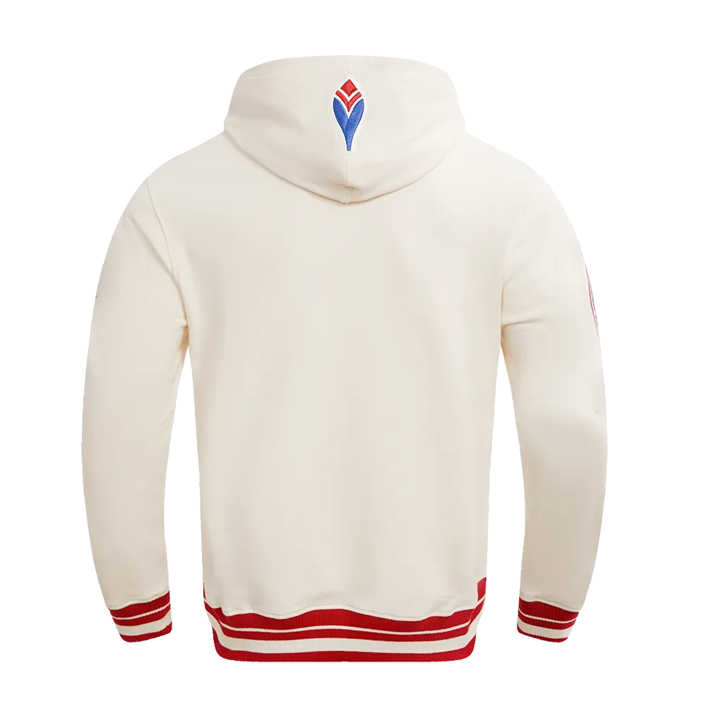 MLB ATLANTA BRAVES RETRO CLASSIC MEN'S PO HOODIE (EGGSHELL/RED)