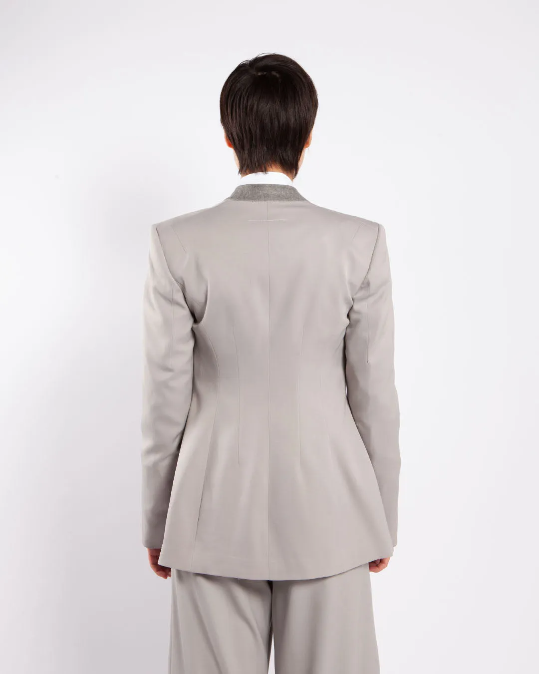 MM6 Collarless Suit Jacket Taupe