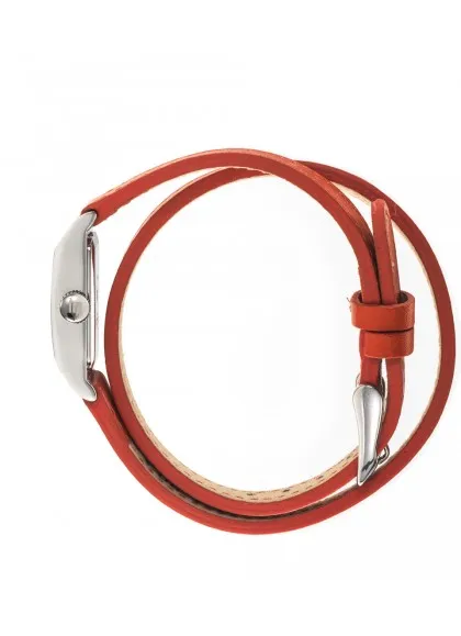 Montre Lip - Churchill T13 bracelet cuir double tour orange