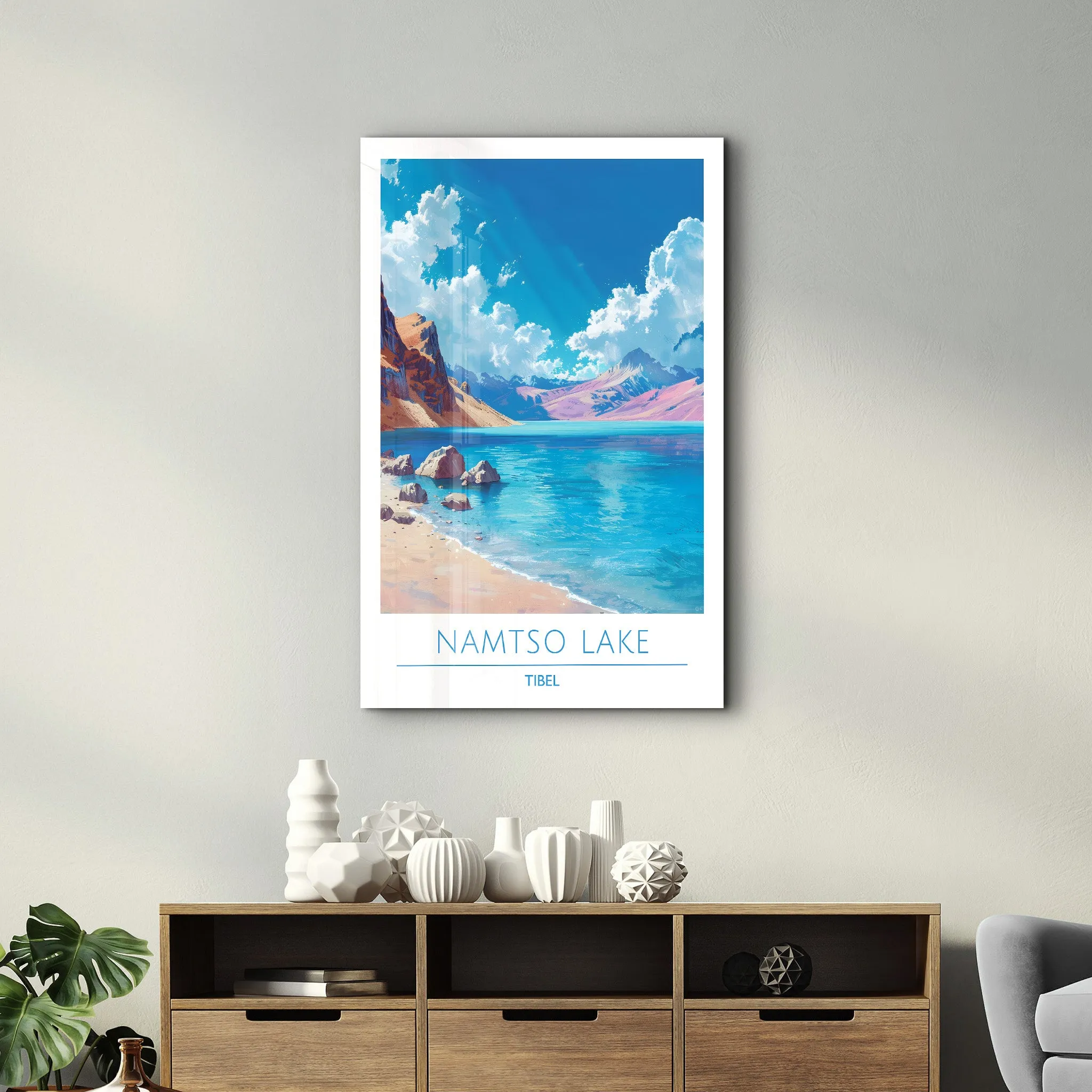 Namtso Lake Tibel-Travel Posters | Glass Wall Art