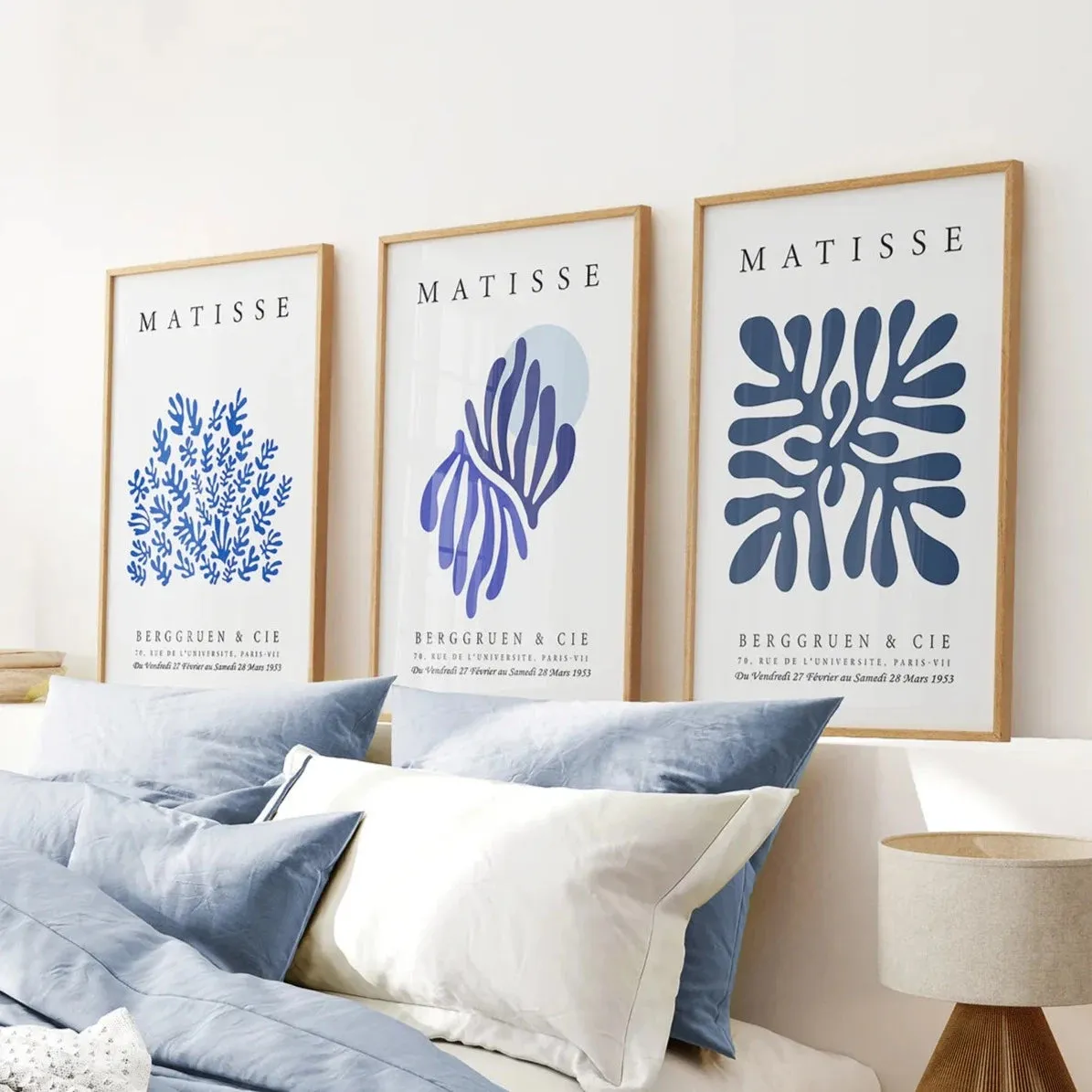 Navy Blue Henri Matisse Set of 3 Prints