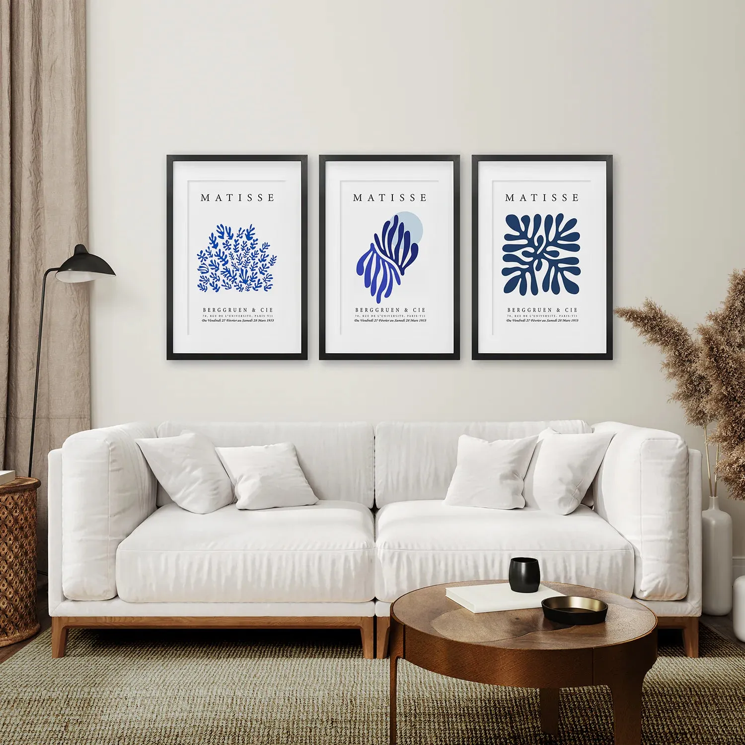 Navy Blue Henri Matisse Set of 3 Prints