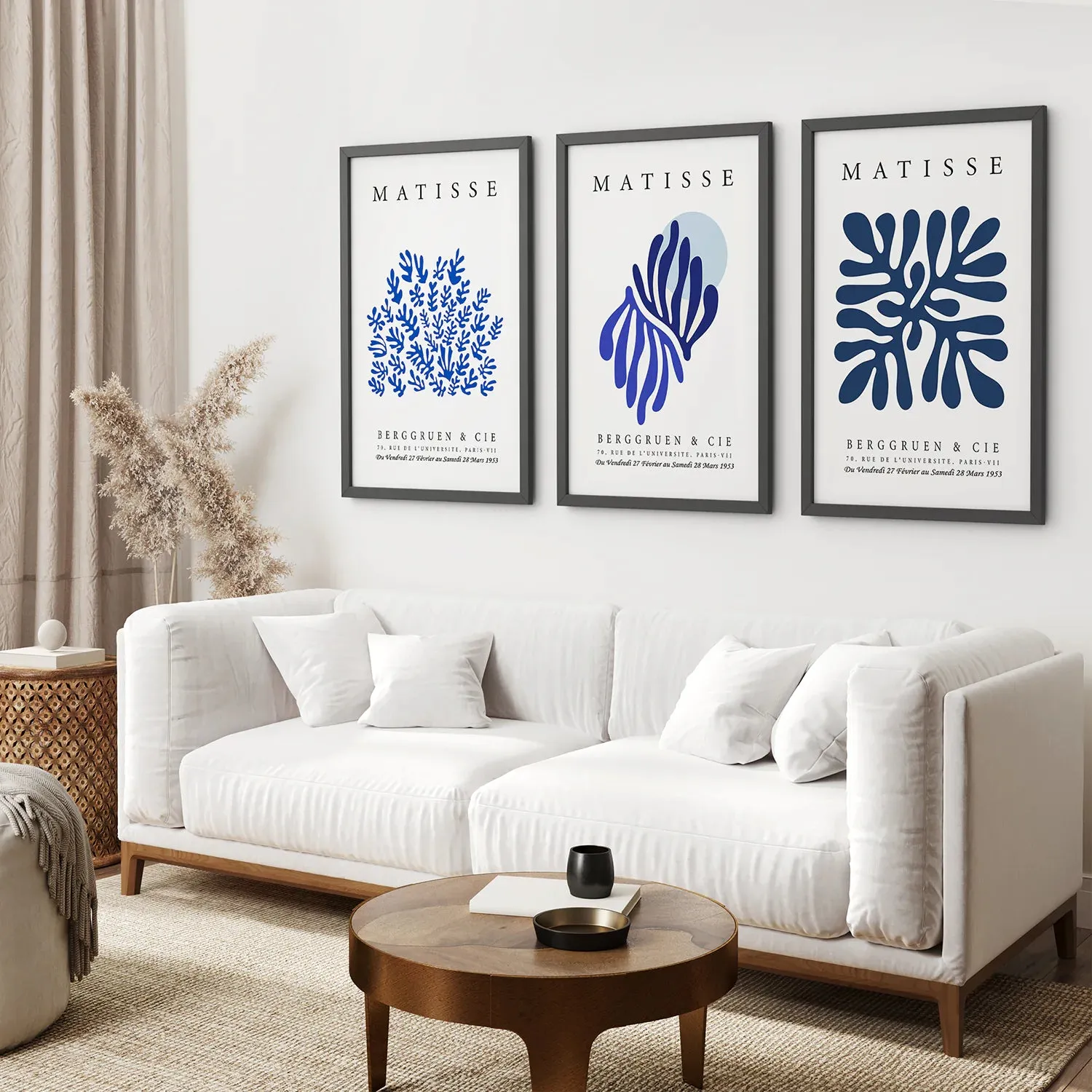 Navy Blue Henri Matisse Set of 3 Prints