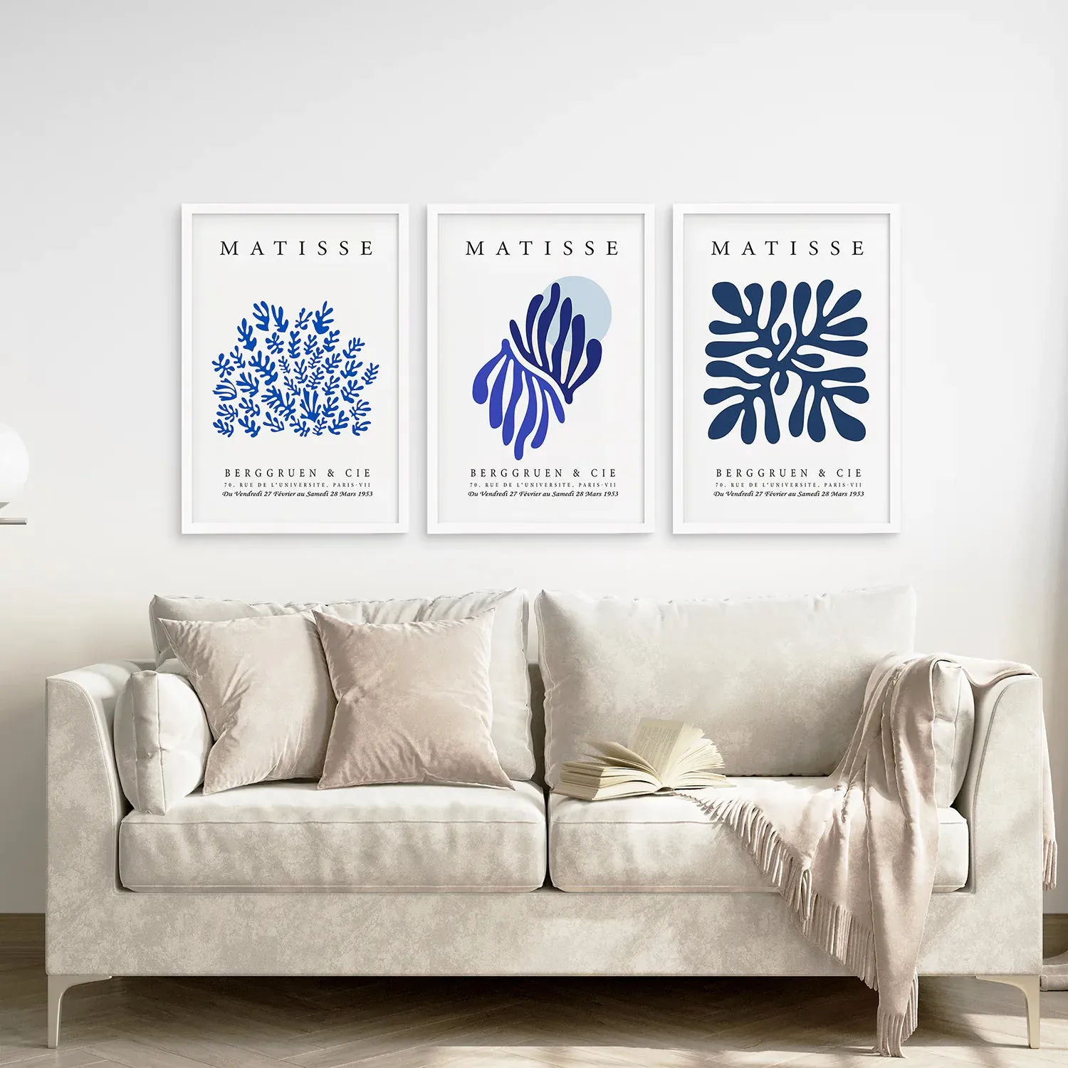 Navy Blue Henri Matisse Set of 3 Prints