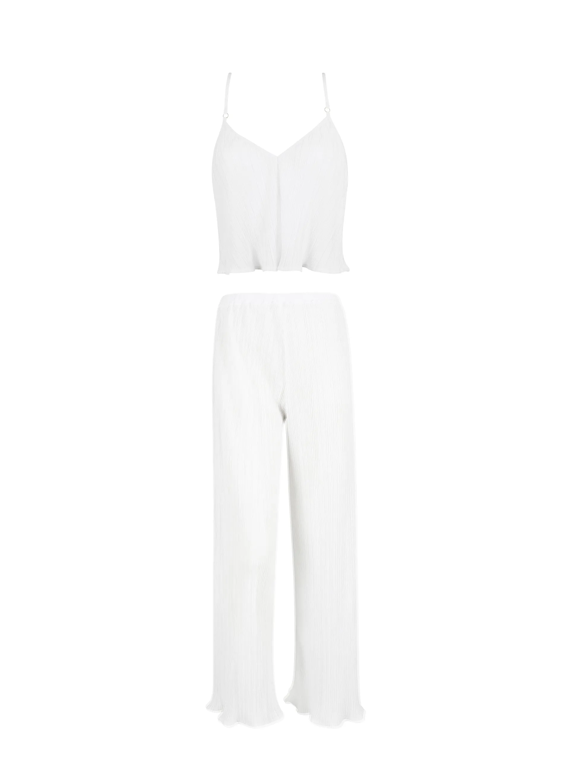 Neeson Cami and Trouser Set White