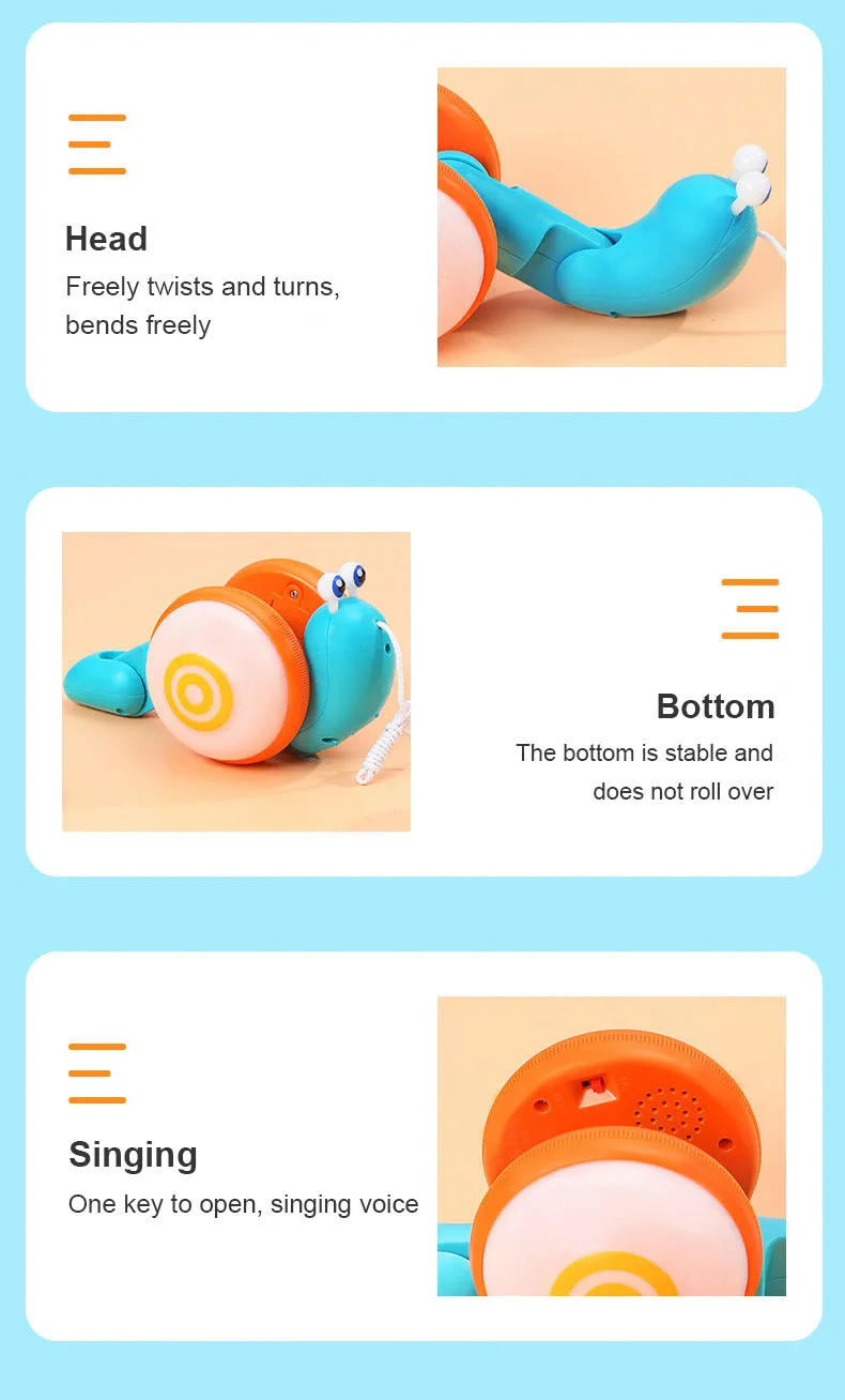 Pull String Cartoon Snail Car toy