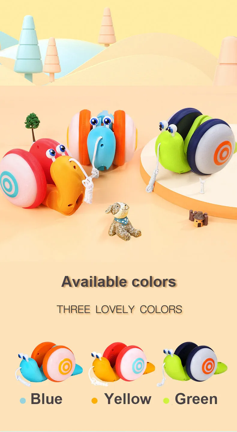 Pull String Cartoon Snail Car toy