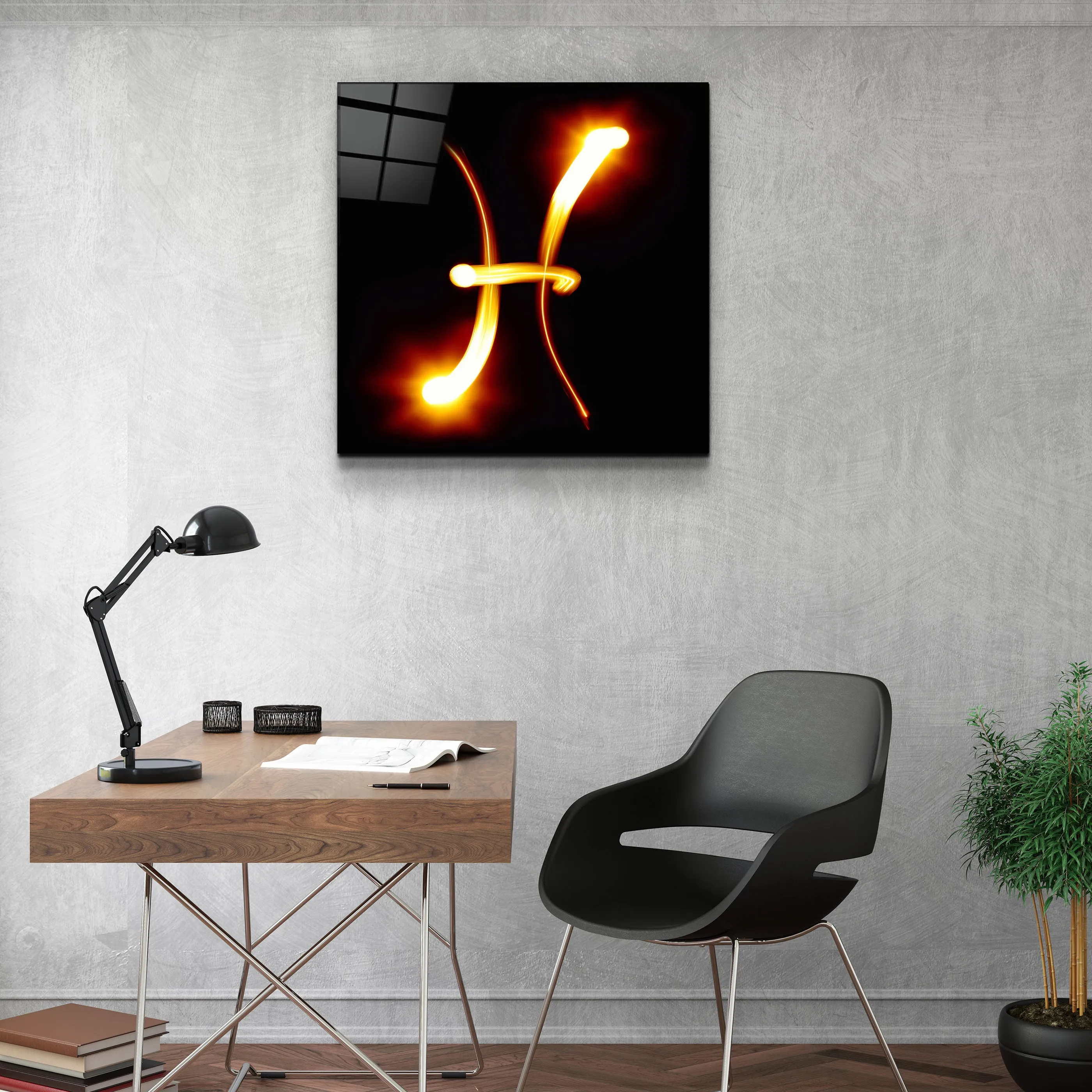 ."Zodiac Symbols Black". Glass Wall Art