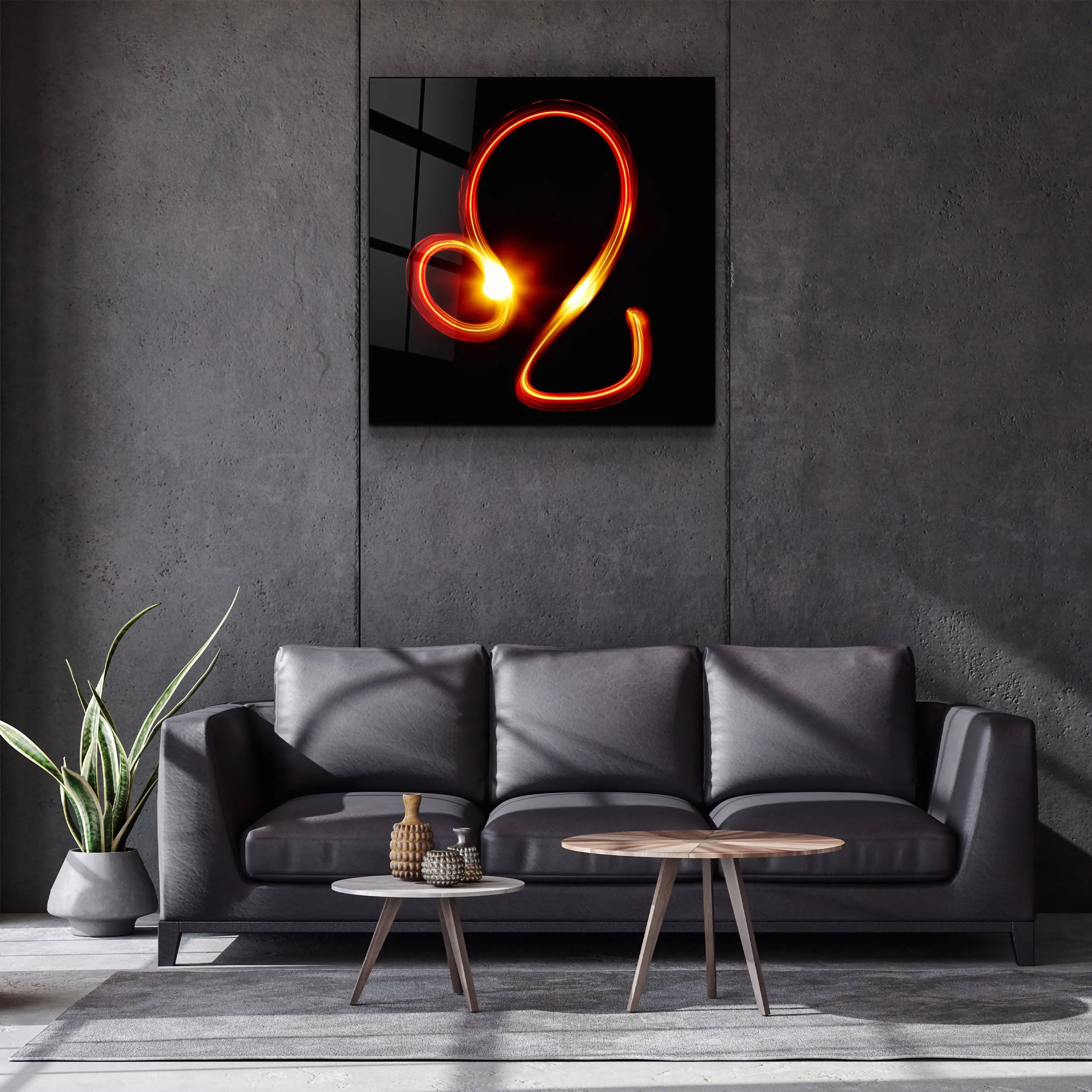 ."Zodiac Symbols Black". Glass Wall Art