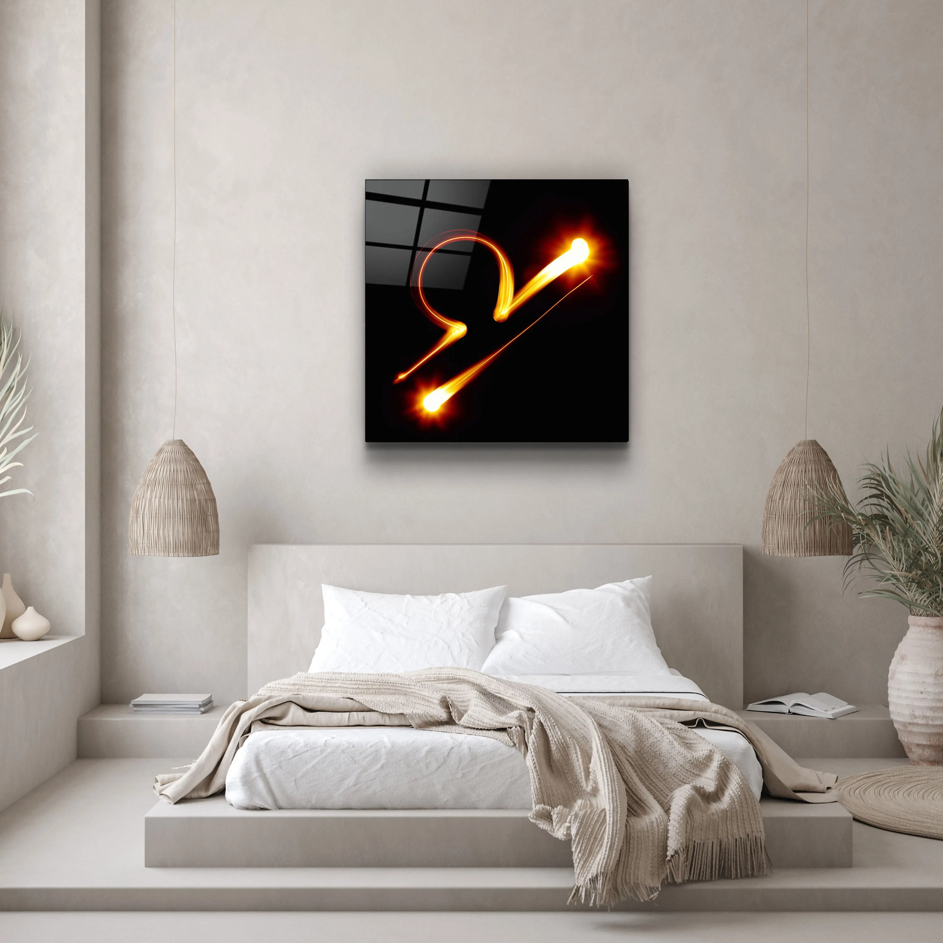 ."Zodiac Symbols Black". Glass Wall Art