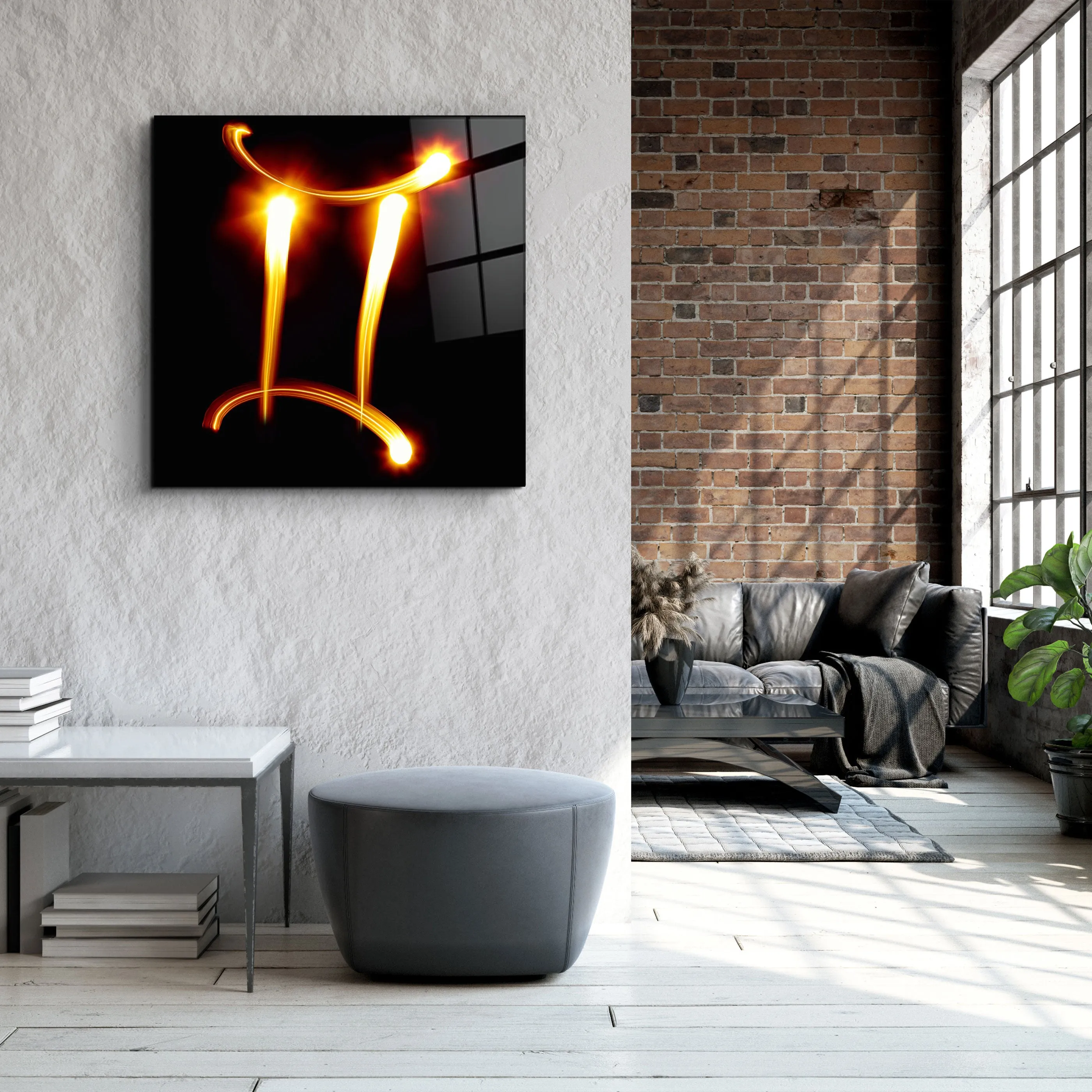 ."Zodiac Symbols Black". Glass Wall Art