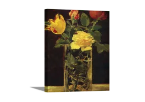 Rose and Tulip | Edouard Manet Masters Classic Art in Gallery Wrapped Canvas | Various Sizes