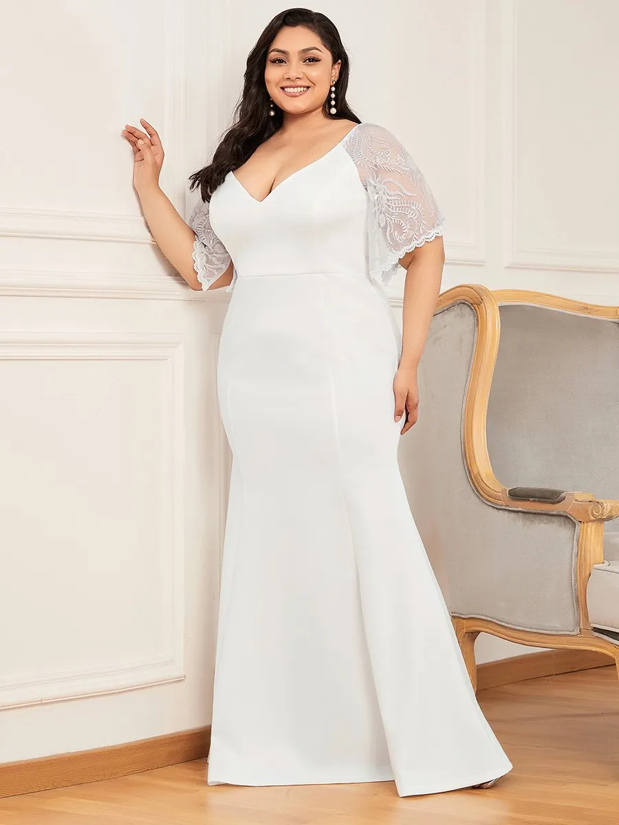 Sexy Maxi V Neck Wholesale Party Dress with Flare Sleeves