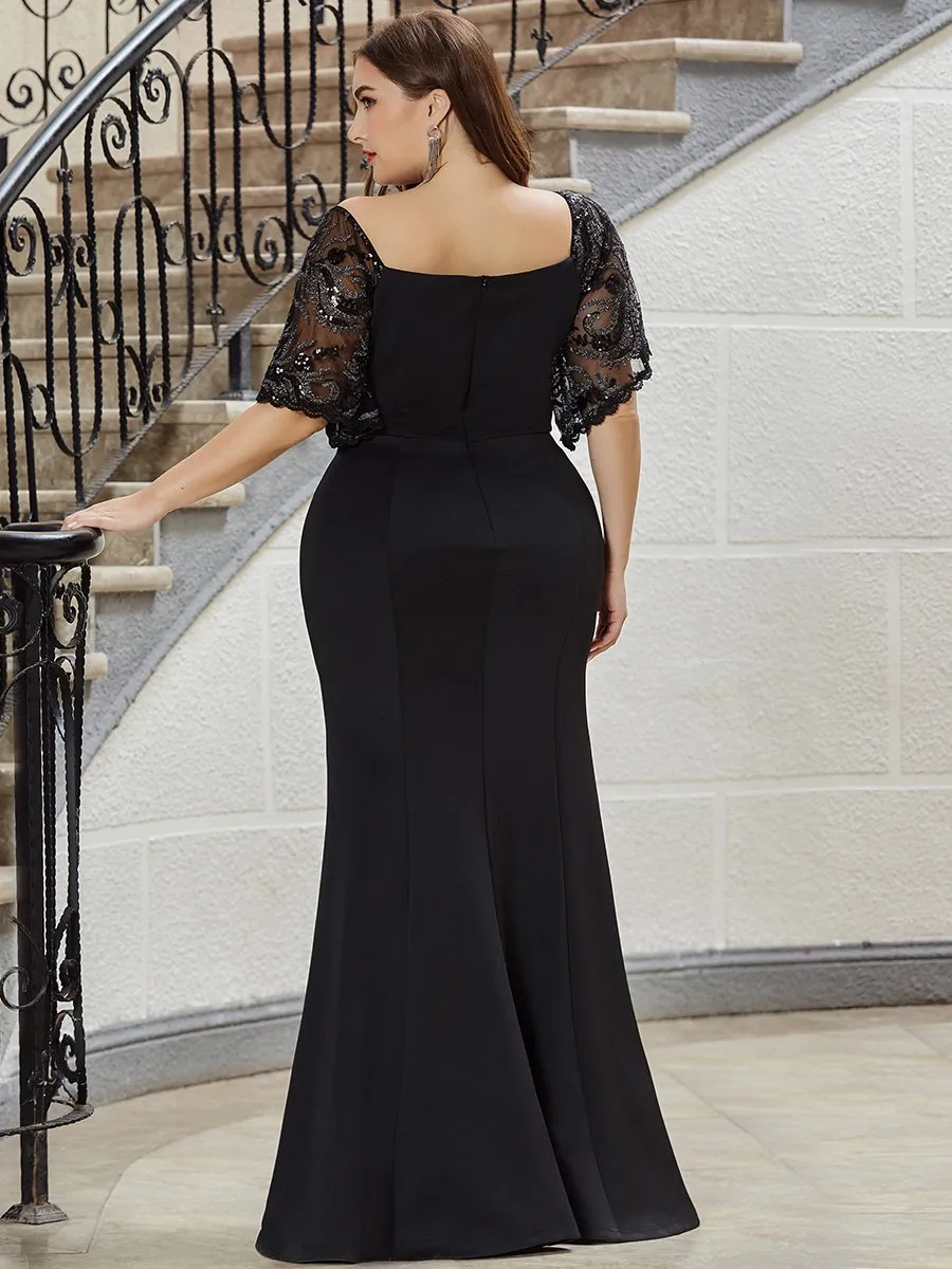 Sexy Maxi V Neck Wholesale Party Dress with Flare Sleeves