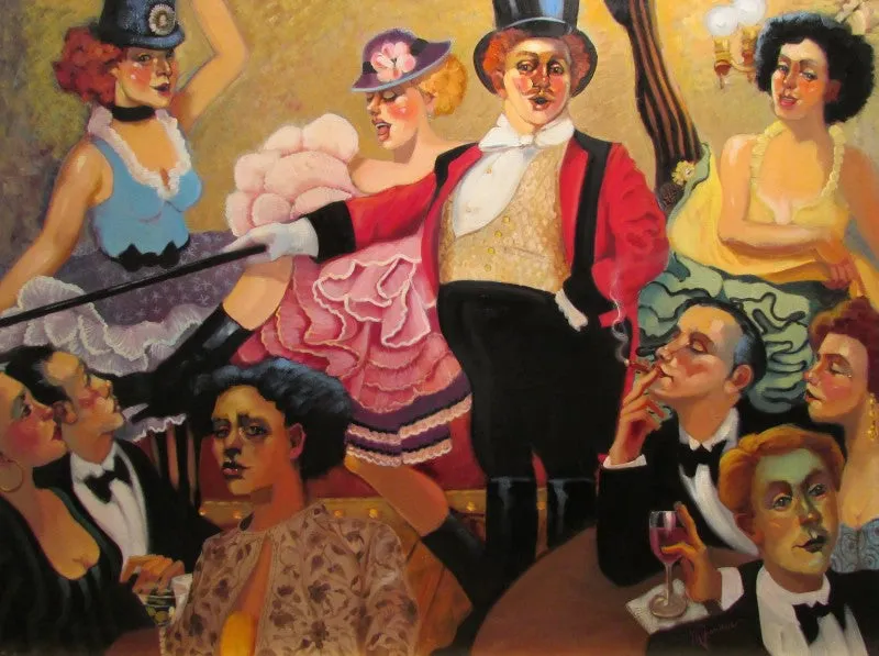 SHOWTIME by Marie Fischer - Entertainment Figurative Painting