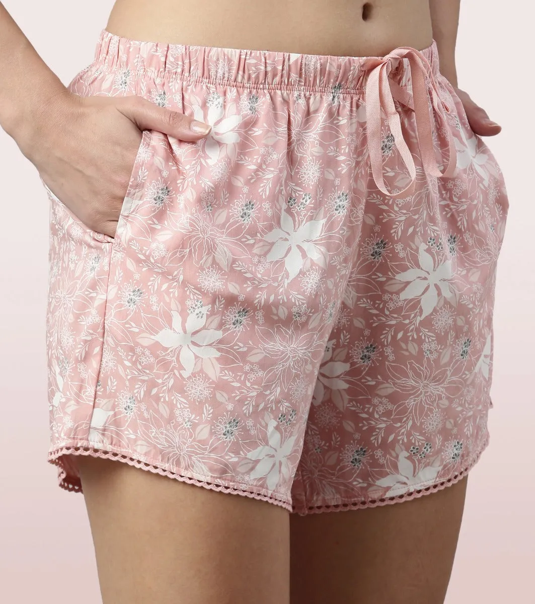 Slounge Shorts Set | Modal Woven Printed Shirt And Shorts Set