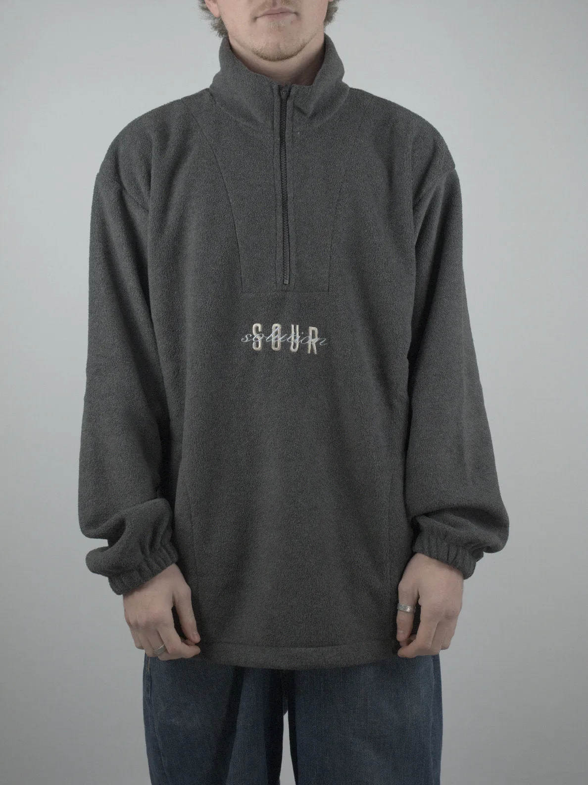 Sour Solution - Spot Hunter - 1/4 Zip Fleece Pull Over - Dark Grey