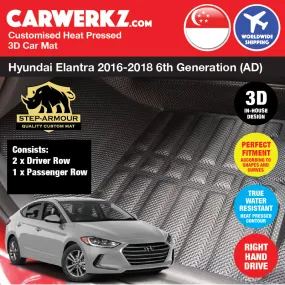 STEP ARMOUR Hyundai Avante Elantra 2016-2019 6th Generation (AD) Car Customised 3D Car Mat