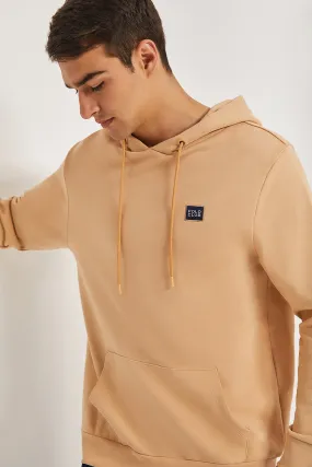 Sudadera marrón con capucha y detalle Polo Club