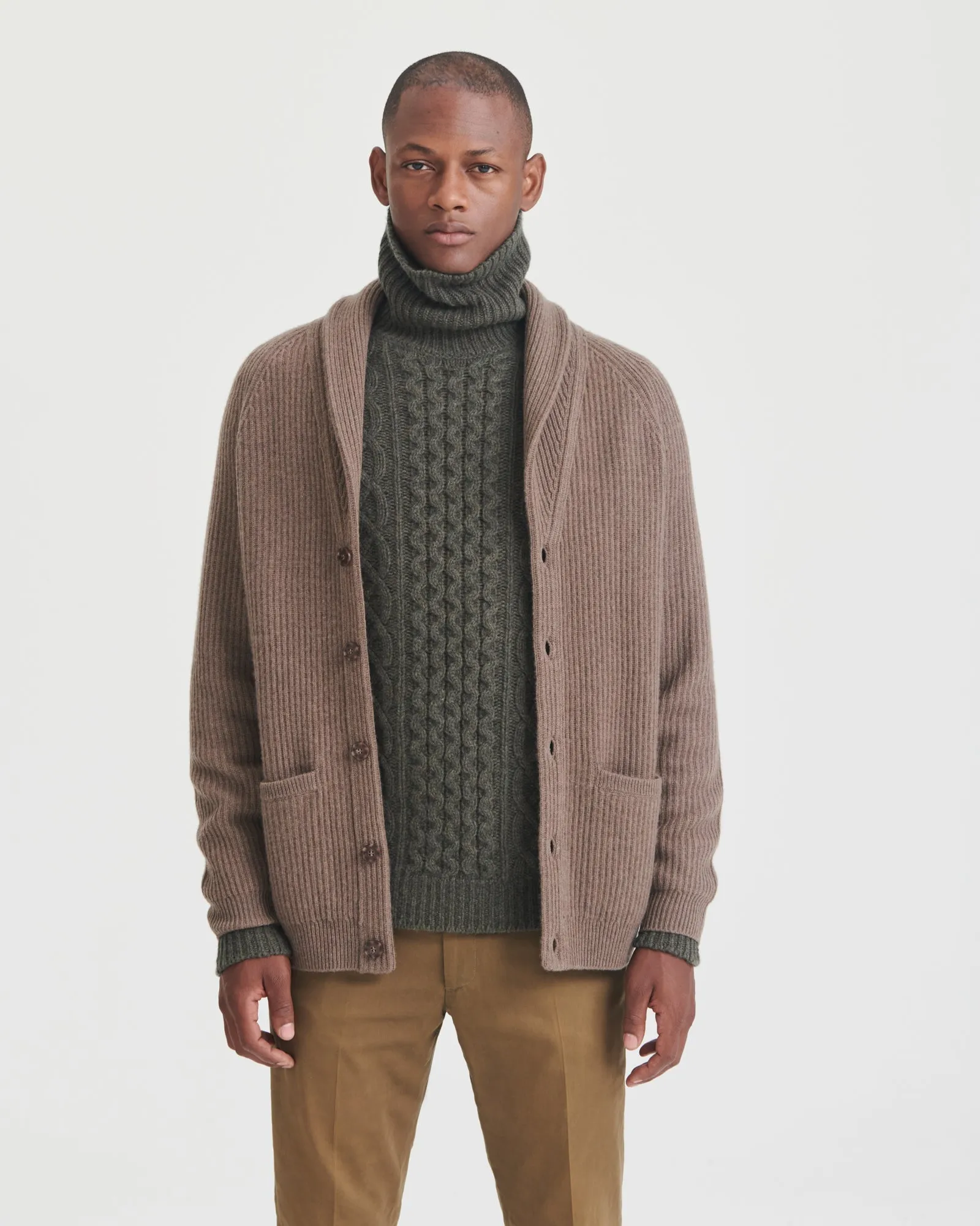 Super Luxe Cashmere Fisherman Shawl Cardigan