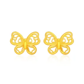 TAKA Jewellery 999 Pure Gold Earrings Butterfly