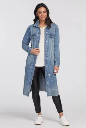 Tri 7222O Long Vintage Denim Jacket