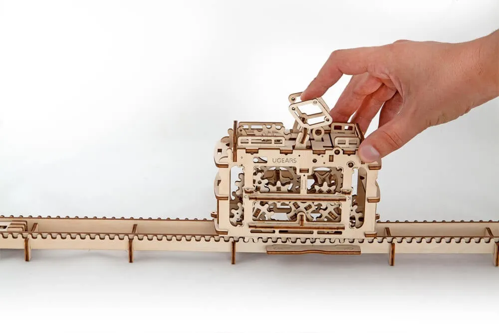 Ugears Tram On Rails ★Mechanical 3D Puzzle Kit Model Toys Gift Present Birthday Xmas Christmas Kids Adults