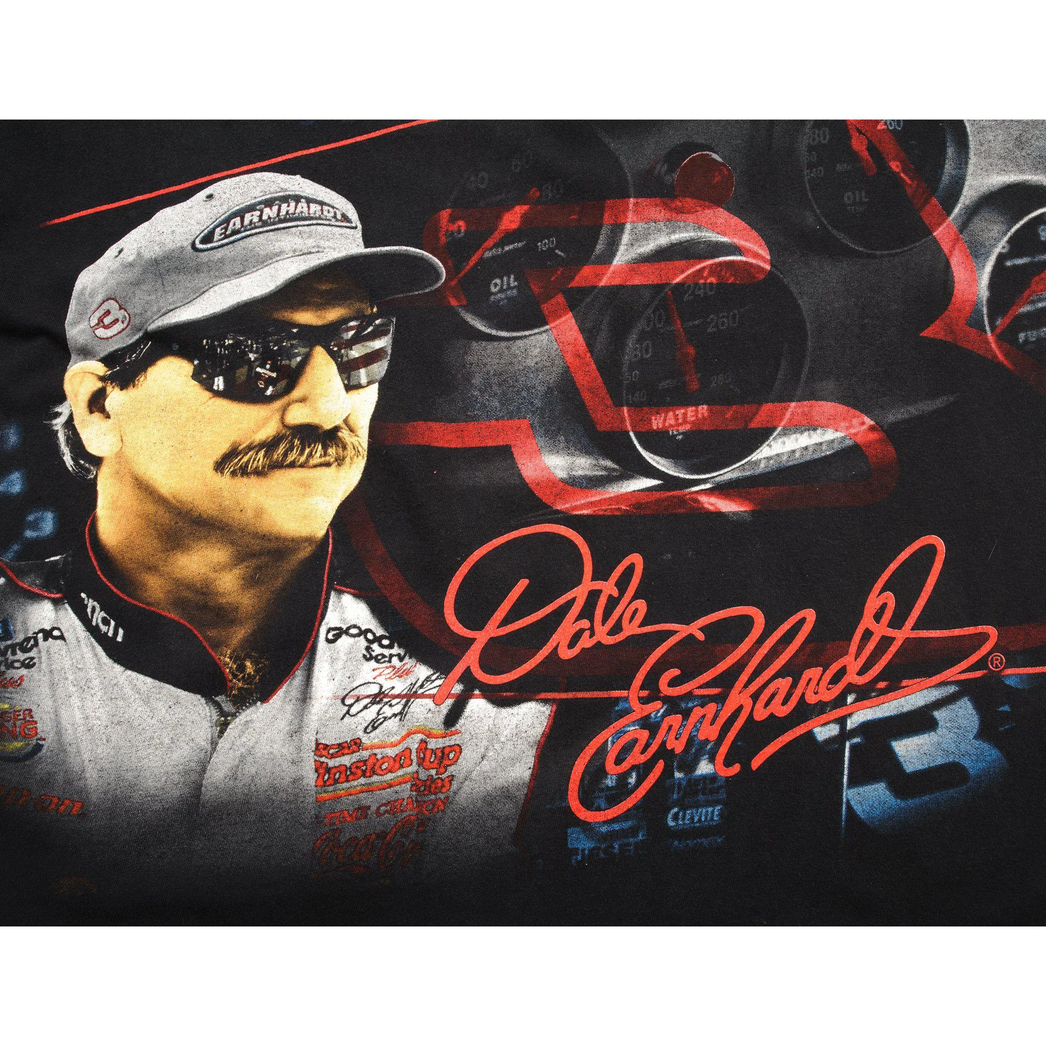 VINTAGE ALL OVER PRINT NASCAR DALE EARNHARDT TEE SHIRT SIZE LARGE