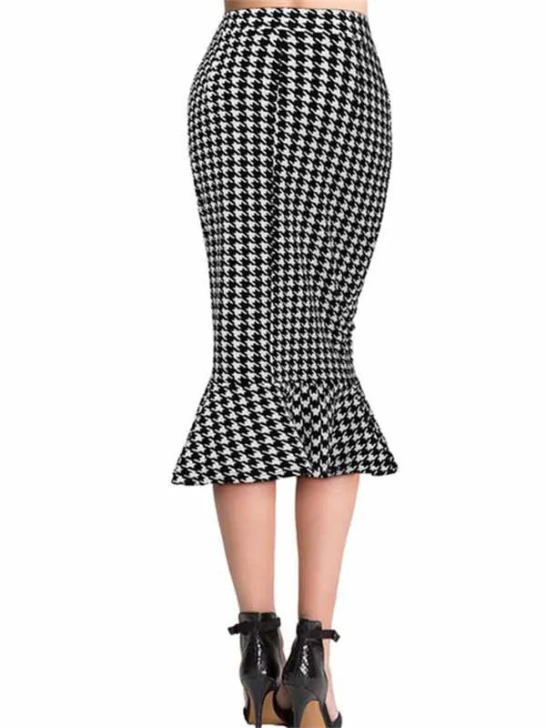 WealFeel Sexy Plaid Tight-fitting Flounced Bodycon Skirt